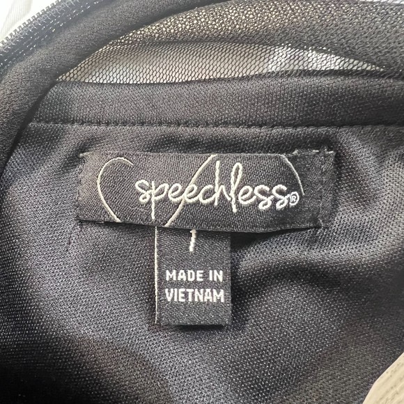 90’s Speechless Black Sheer Mesh and Floral Embroidery Hi-Low Dress XS - Picture 4 of 10